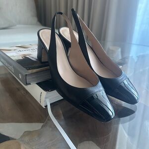 Italian handmade Elegant Black Slingback Heels